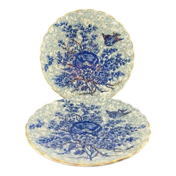 Circa 1880s Hand Painted Farmhouse Decor Country Cottage Plate Dish Set 2 VTG - Picture 9 of 11